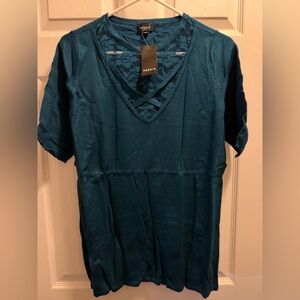 Torrid Deep Teal Lace V-Neck Top